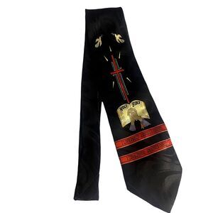 #7841 Gold City Black and Red "I Love Jesus" Mens Necktie 59X4
